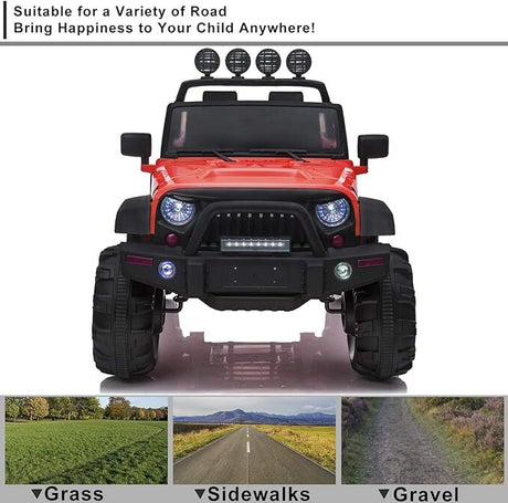 12V Electric Ride-On Pickup Truck for Kids with 3 Speeds and Remote Control