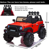 12V Electric Ride-On Kids Pickup Truck with 3 Speeds and Remote Control - Red