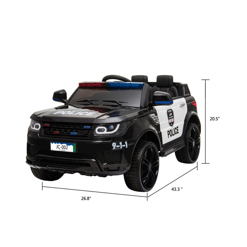 Zimtown Kids Police Electric Car with Double Drive and 12V Battery Motor