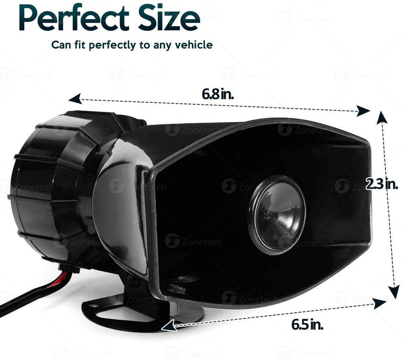 Tech 5-Tone Sound Car Siren with Mic and PA Speaker System for Emergency Vehicles