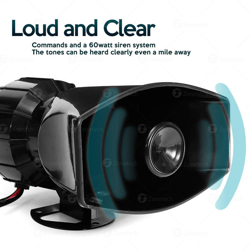 Tech 5-Tone Sound Car Siren with Mic and PA Speaker System for Emergency Vehicles