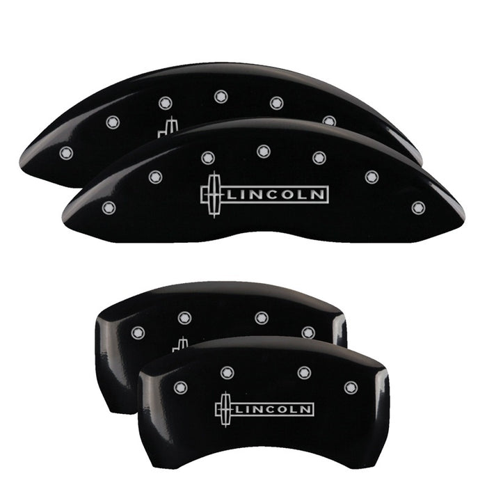 MGP 4 Caliper Covers Engraved Front & Rear Lincoln Black finish silver ch