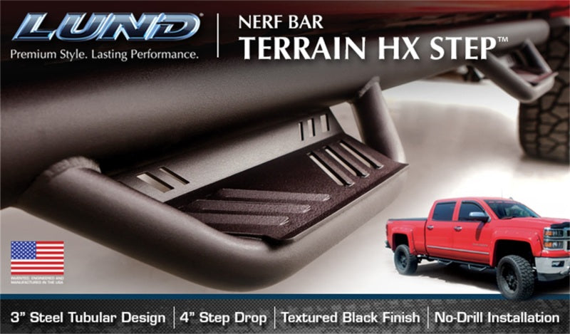 Lund 2019 Ford Ranger Crew Cab Terrain HX Step Nerf Bars - Black