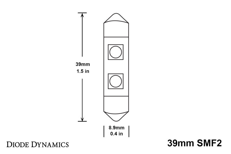 Diode Dynamics 39mm SMF2 LED Bulb - Red (Pair)