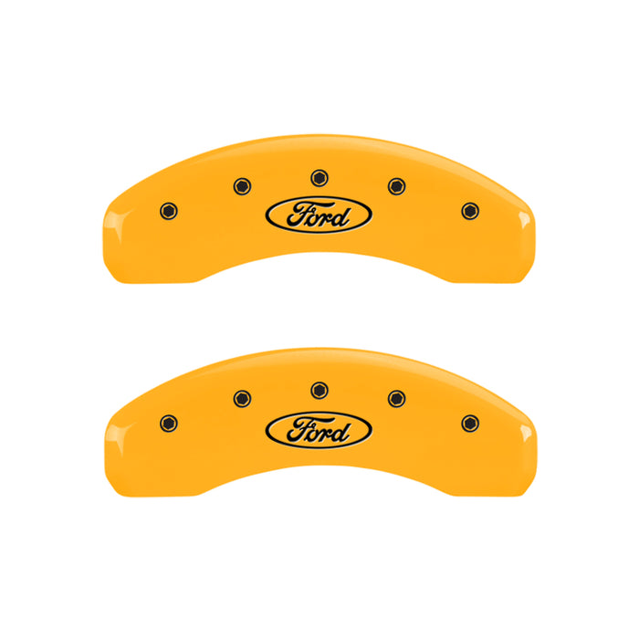 MGP 4 Caliper Covers Engraved F & R Oval Logo/Ford Yellow Finish Black Char 2005 Ford Expedition