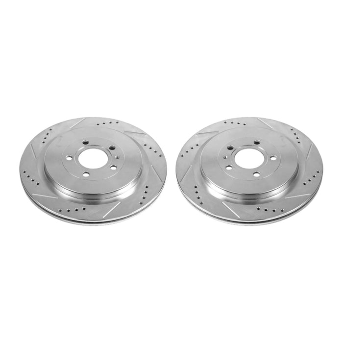 Power Stop 13-14 Ford Mustang Rear Evolution Drilled & Slotted Rotors - Pair