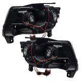 Oracle 11-13 Jeep Grand Cherokee Pre-Assembled Halo Headlights (Non HID) Chrome - Red