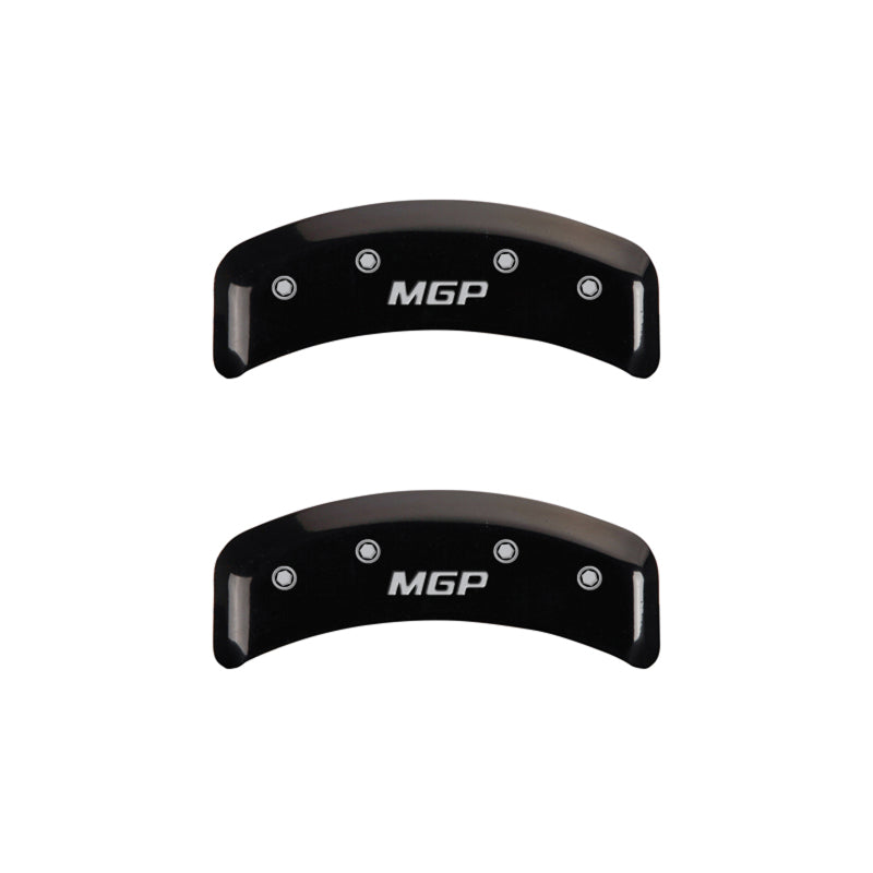 MGP 4 Caliper Covers Engraved Front & Rear MGP Black finish silver ch