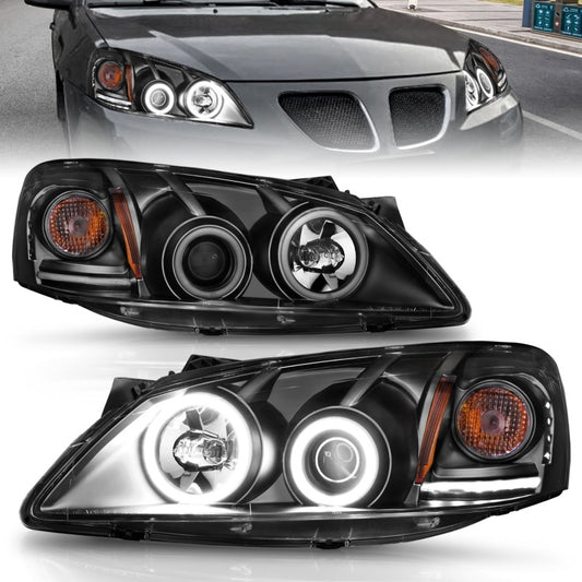 ANZO 2005-2010 Pontiac G6 Projector Headlights w/ Halo Black (CCFL)