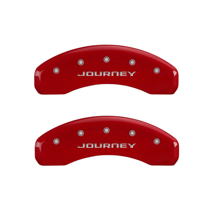 MGP 4 Caliper Covers Engraved Front & Rear With out stripes/Journey Red finish silver ch