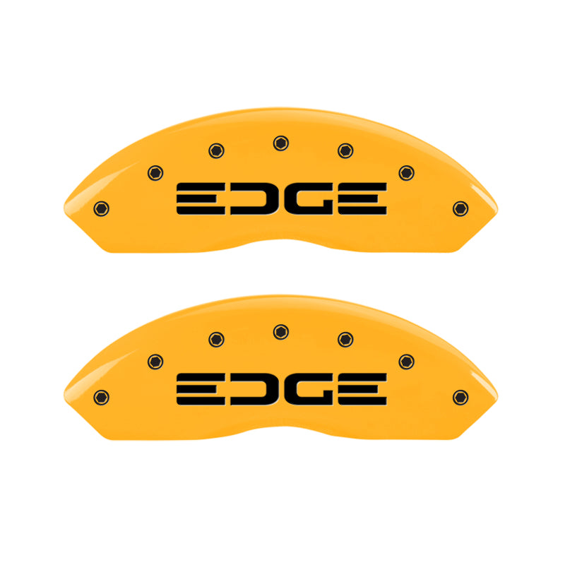 MGP 4 Caliper Covers Engraved Front & Rear Edge Yellow Finish Black Char 2008 Ford Edge