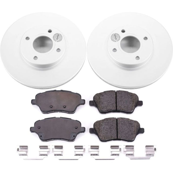 Power Stop 14-19 Ford Fiesta Front Z17 Evolution Geomet Coated Brake Kit