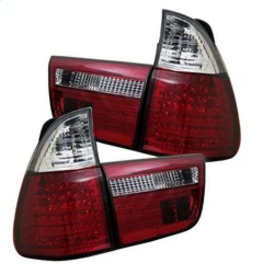 Spyder BMW E53 X5 00-06 4PCS LED Tail Lights Red Clear ALT-YD-BE5300-LED-RC