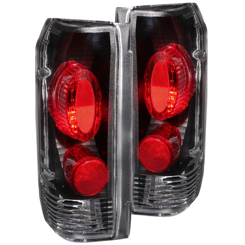 ANZO 1989-1996 Ford F-150 Taillights Black