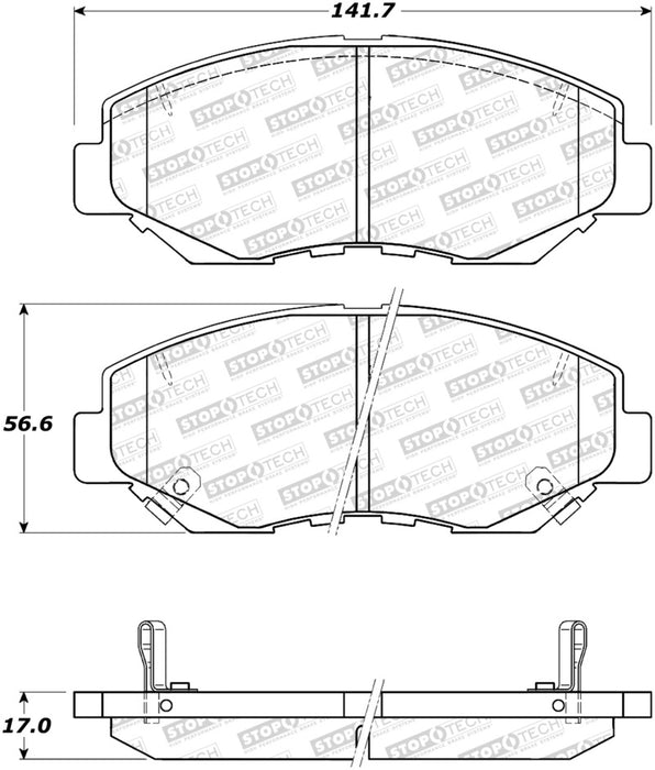 StopTech Sport Brake Pads w/Shims and Hardware - Front