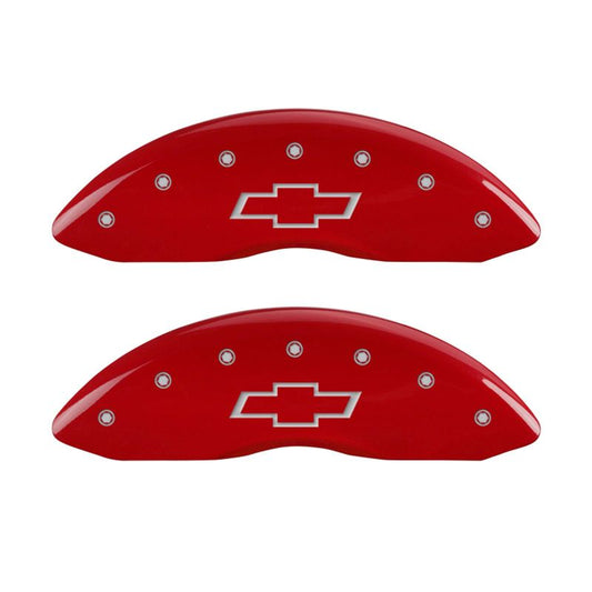 MGP 4 Caliper Covers Engraved Front & Rear MGP Red Power Coat Finish Silver Characters