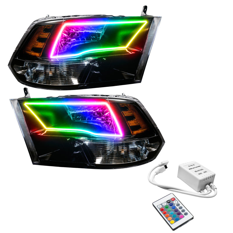 Oracle 09-17 RAM 1500 Quad Pre-Assembled Headlights Blk Housing - w/ Simple Cntrl