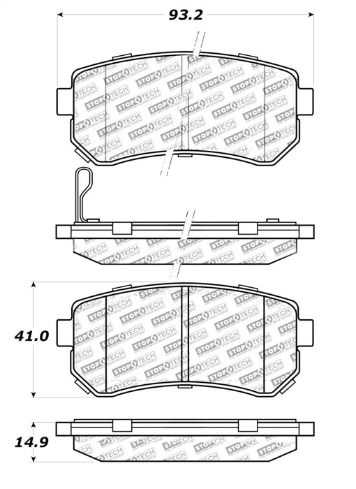 StopTech 10-13 Kia Forte Koup Street Select Rear Brake Pads