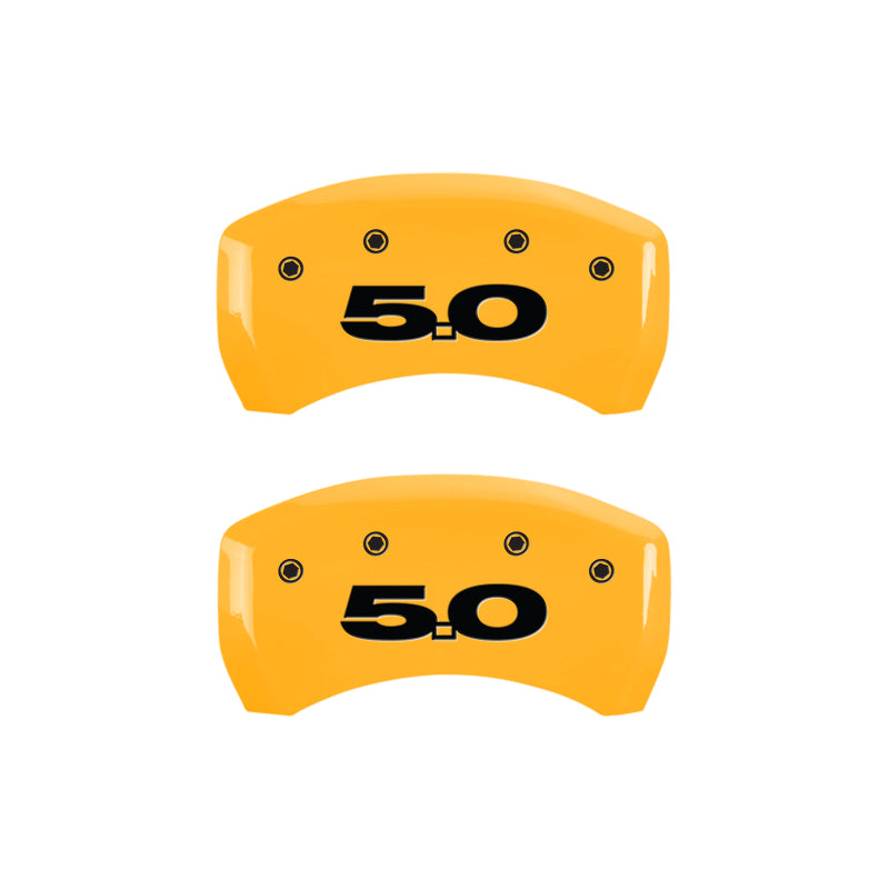 MGP Rear set 2 Caliper Covers Engraved Rear Cobra Yellow finish black ch