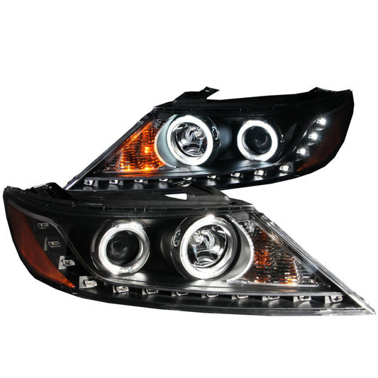 ANZO 2011-2013 Kia Sorento Projector Headlights w/ Halo Black (CCFL)