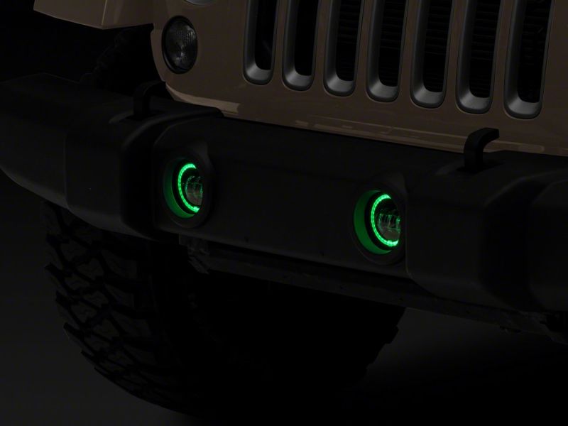 Raxiom 07-18 Jeep Wrangler JK Axial Series 4-In LED Fog Lights w/ RGB Halo