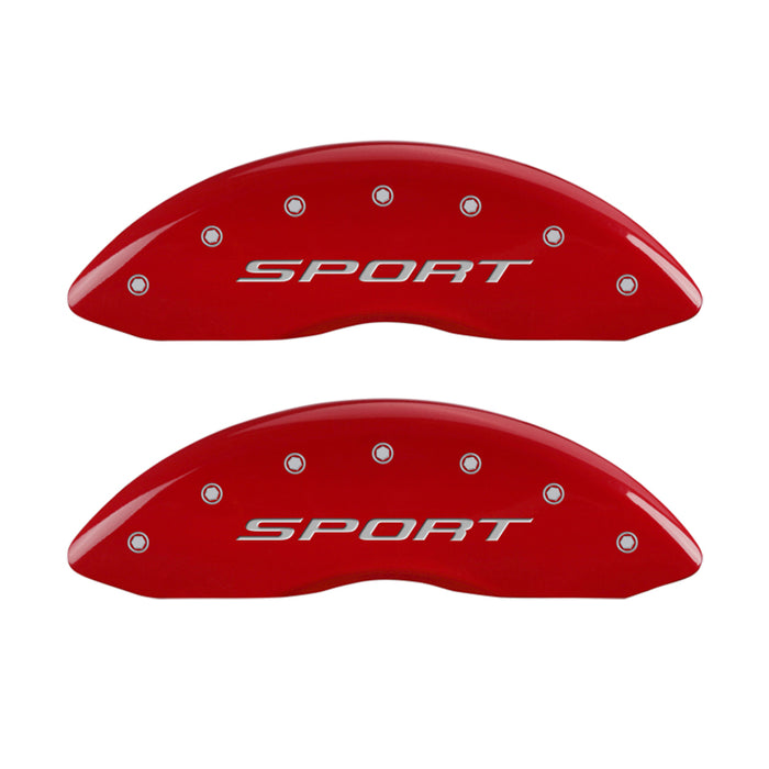 MGP 4 Caliper Covers Engraved front & Rear 2015/Sport Red finish silver ch