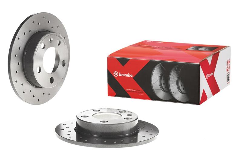 Brembo 12-15 Mercedes C250/13-14 C300/08-15 C350 Rear Premium Xtra Cross Drilled UV Coated Rotor