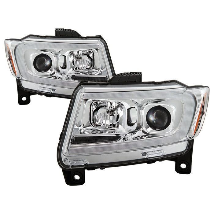 Spyder 11-13 Jeep Grand Cherokee - Light Bar Proj Headlights - Halo Model - Chro - PRO-YD-JGC11-LB-C