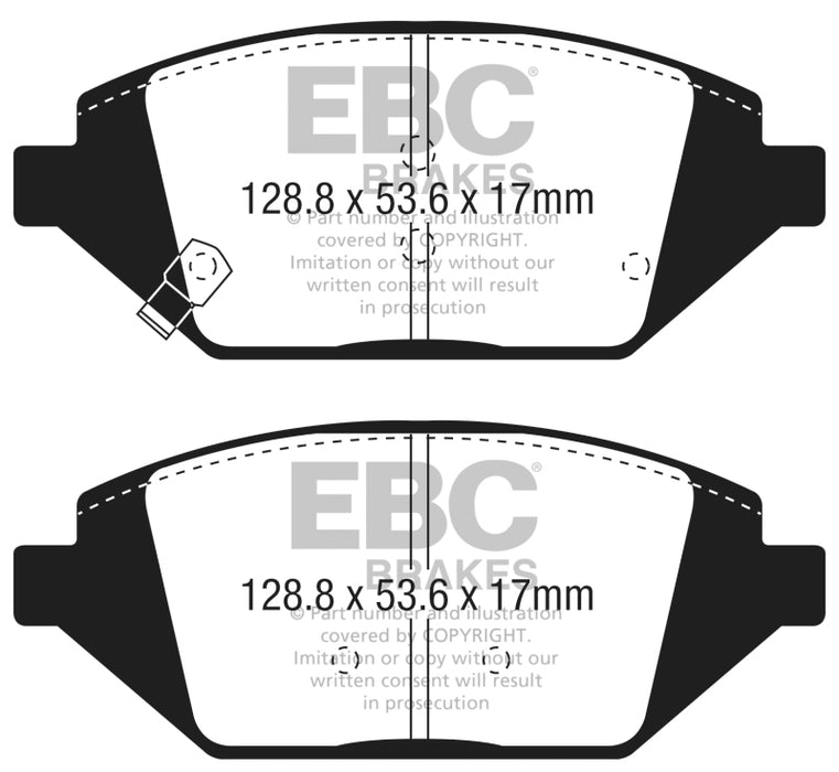 EBC 2016+ Chevrolet Spark 1.4L Greenstuff Front Brake Pads