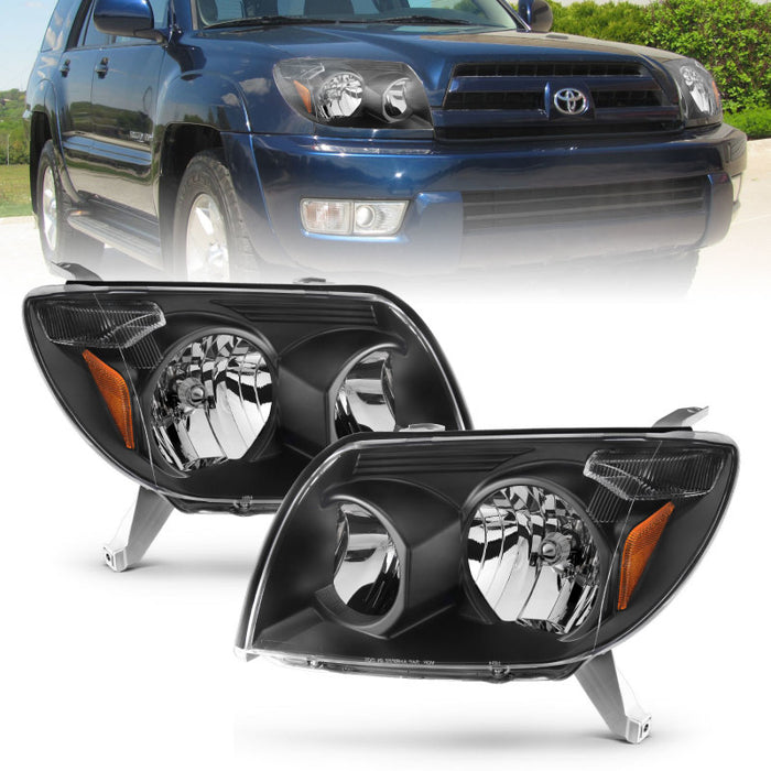 ANZO 2003-2005 Toyota 4Runner Crystal Headlights Black