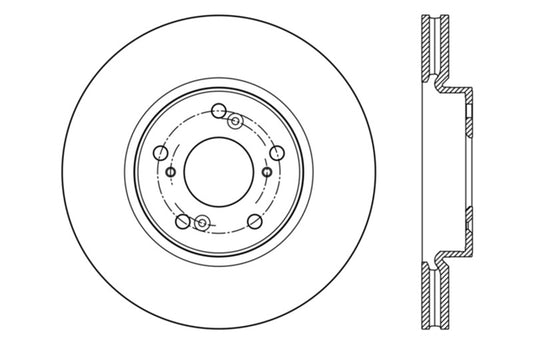 StopTech Cyro Drilled Sport Brake Rotor Front Left 13+ Honda Accord