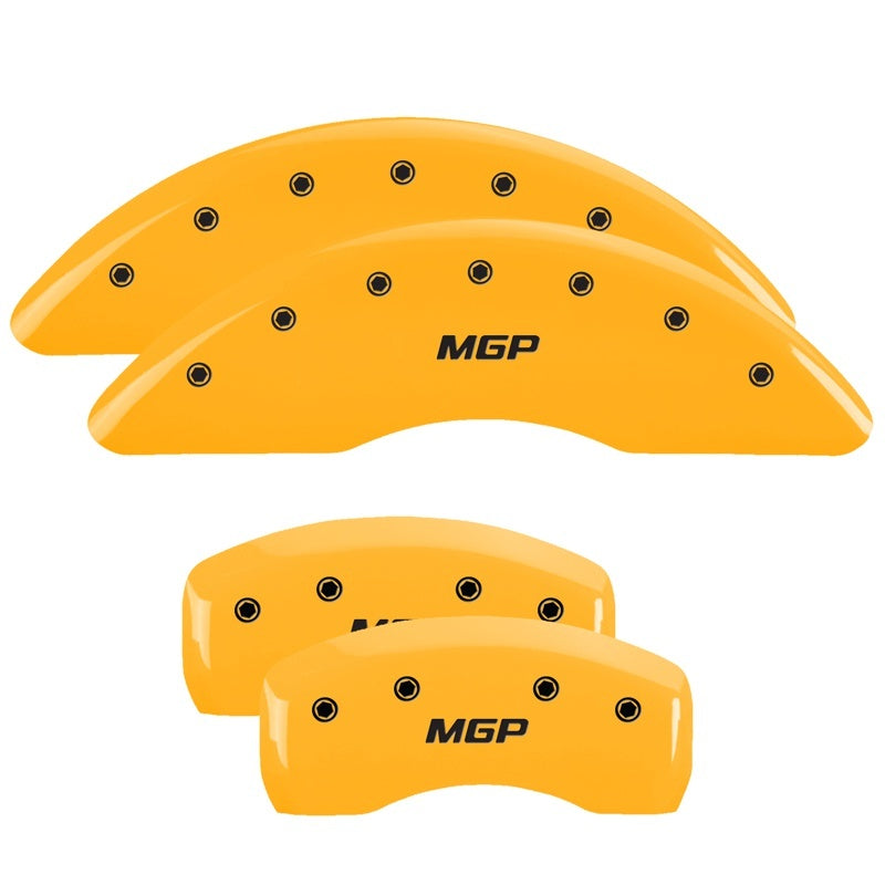 MGP 4 Caliper Covers Engraved Front & Rear MGP Yellow Finish Black Char 2006 Infiniti G35