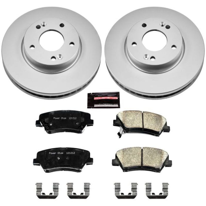 Power Stop 11-16 Hyundai Elantra Front Z17 Evolution Geomet Coated Brake Kit