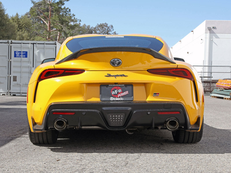 aFe POWER Takeda 2021 Toyota Supra 2.0L (t) 2.5in-3in 304 SS CB Exhaust w/ Carbon Tips