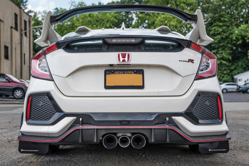 Rally Armor 17-21 Honda Civic Type R Black UR Mud Flap w/ White Logo