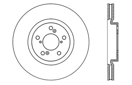 StopTech 07-08 Acura MDX SportStop Slotted & Drilled Left Front Rotor