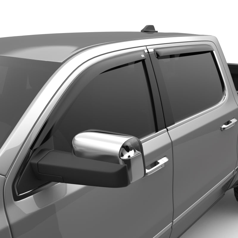 EGR 2019 Dodge Ram 1500 Crew Cab Tape-On Window Visors Set of 4 - Dark Smoke