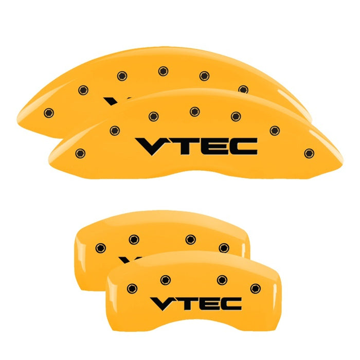 MGP 4 Caliper Covers Engraved Front & Rear Vtech Yellow finish black ch