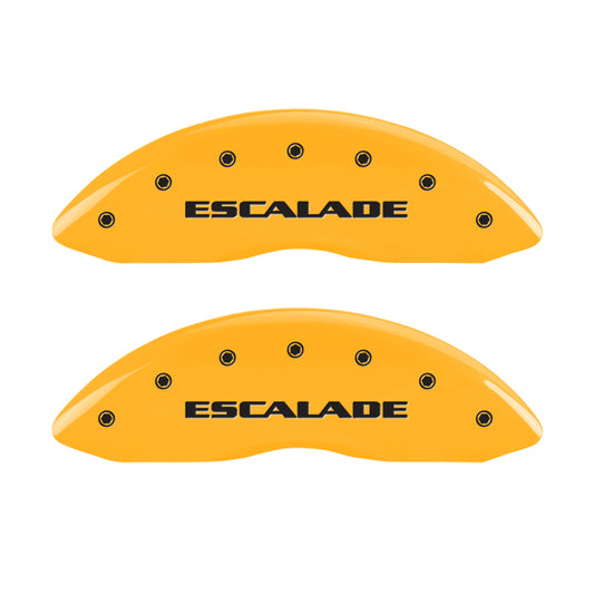 MGP 4 Caliper Covers Engraved Fr Escalade Rear ESV Yellow Finish Blk Char 2003 Cadillac Escalade ESV