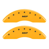 MGP 4 Caliper Covers Engraved Front & Rear MGP Yellow Finish Black Char 2008 Saturn Outlook