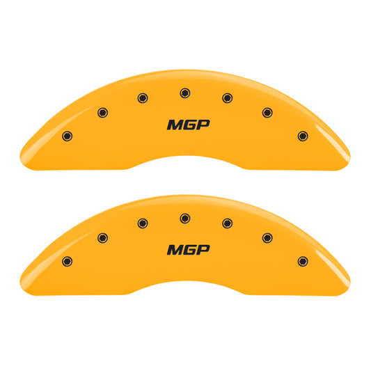 MGP 4 Caliper Covers Engraved Front & Rear MGP Yellow Finish Black Char 2018 Mercedes-Benz GLE350