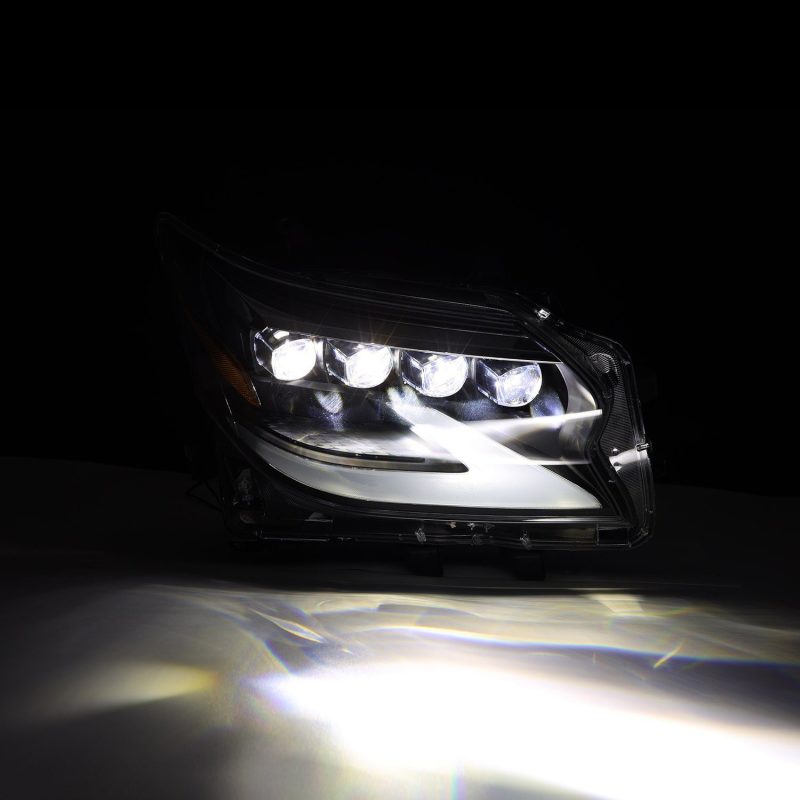 AlphaRex 14-19 Lexus GX 460 NOVA LED Projector Headlights Plank Style Black w/Activ Light/Seq Signal