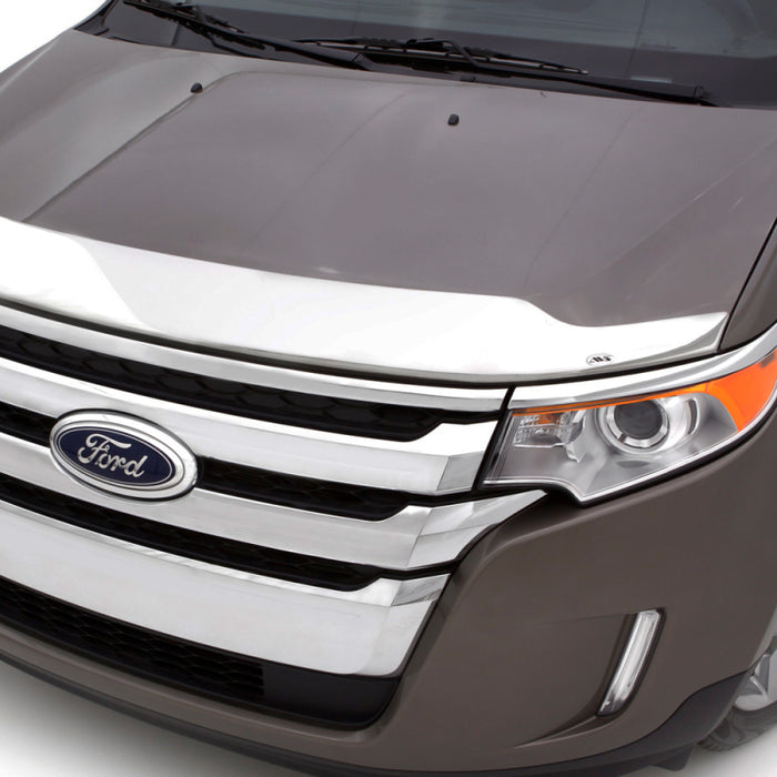 AVS 17-18 Ford Fusion (Grille Fascia Mount) Aeroskin Low Profile Hood Shield - Chrome