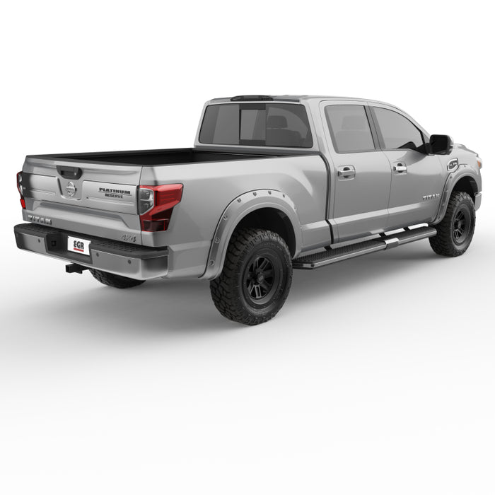 EGR 16+ Nissan Titan XD Bolt-On Look Color Match Fender Flares - Set - Liquid Platinum Metallic