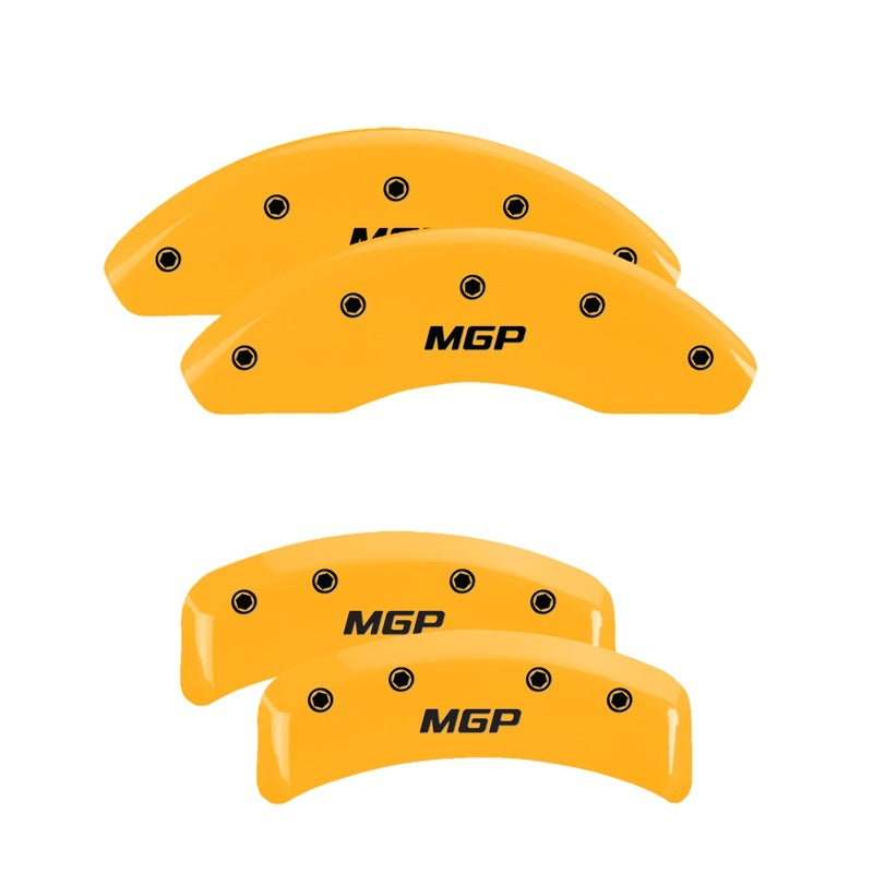 MGP 4 Caliper Covers Engraved Front & Rear MGP Yellow Finish Black Char 2003 Honda Element