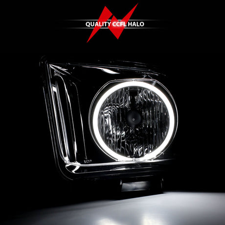 ANZO 2005-2009 Ford Mustang Crystal Headlights w/ Halo Black (CCFL)
