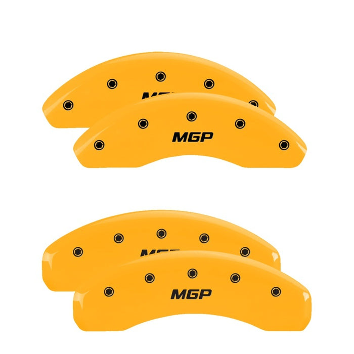 MGP 4 Caliper Covers Engraved Front & Rear MGP Yellow finish black ch