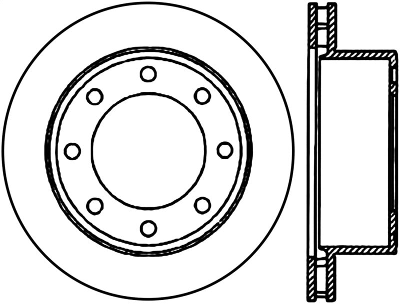 StopTech Power Slot 00-05 Ford Excursion / 01-04 F250 2WD/4WD Rear Left Slotted CRYO Rotor