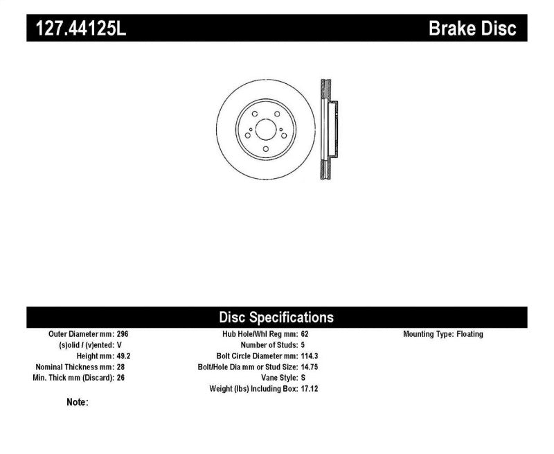 StopTech 02 Lexus ES 250/300/330/350 / 05-07 Toyota Avalon Slotted & Drilled Left Front Rotor