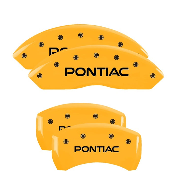 MGP 4 Caliper Covers Engraved Front & Rear Pontiac Yellow Finish Black Char 2002 Pontiac Grand Prix